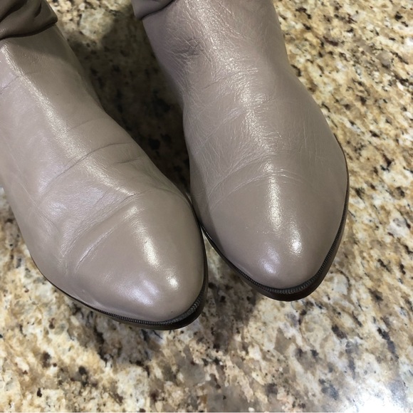 RARE‼️ DEXTER 1970s USA Leather Ruched Slouch Almond-toe Taupe Boots - Picture 7 of 12